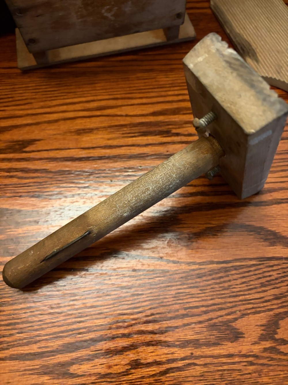 Antique Wood Butter Press & Paddle - Picture 13 of 14